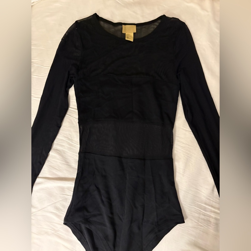 H&M Black Mesh Detail Top